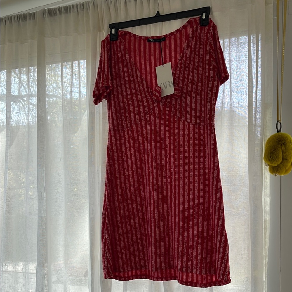 Red Striped Dress by Zara